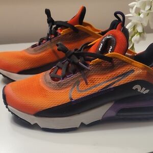 Nike Orange and Black Sneakers with Air Max Design